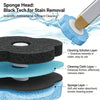 A set of disposable toilet brush heads showing layered sponge and cloth materials for stain removal
