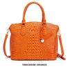 Vintage Croc-Embossed Structured Satchel Handbag