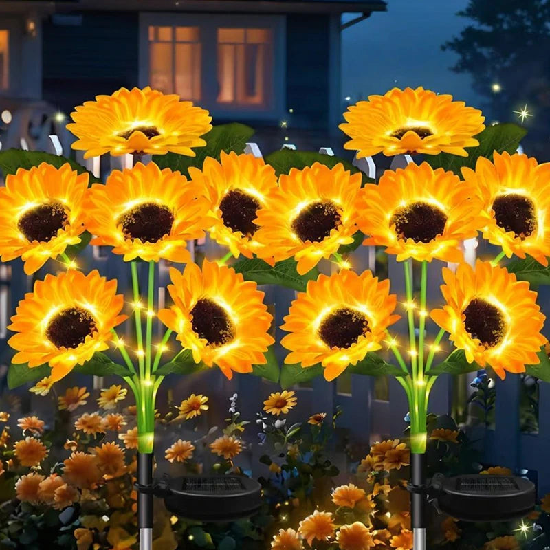 Solar-Powered LED Sunflower Garden Lights