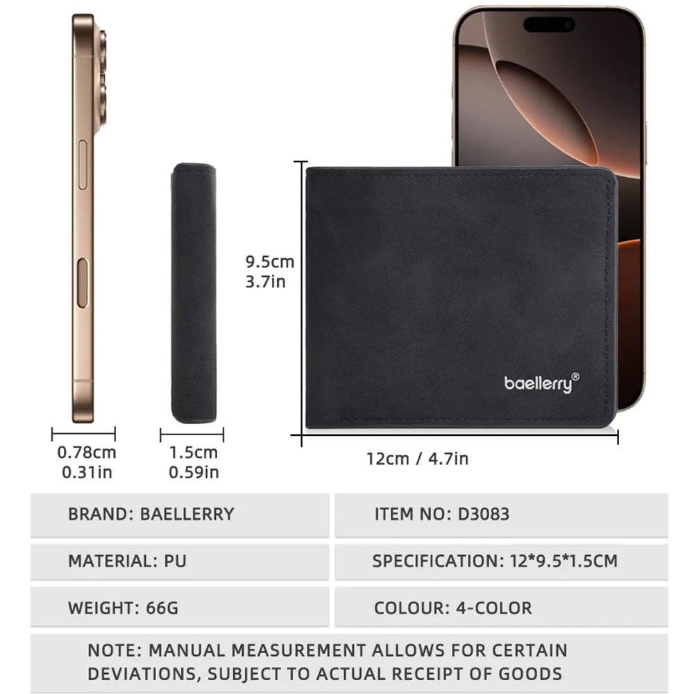 Minimalist Card Holder Wallet for Men with Multiple Slots