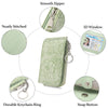 Embossed Zip Coin Purse with Key Ring and Card Slots