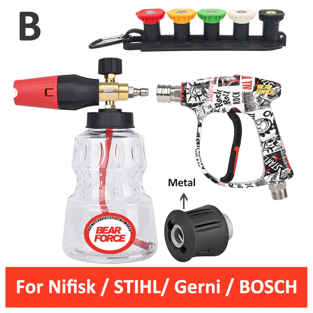 Pressure Washer Short Spray Gun with Snow Foam Lance Set