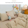 100% Cotton Duvet Cover Set with Plaid Stripe – Breathable & Skin-Friendly