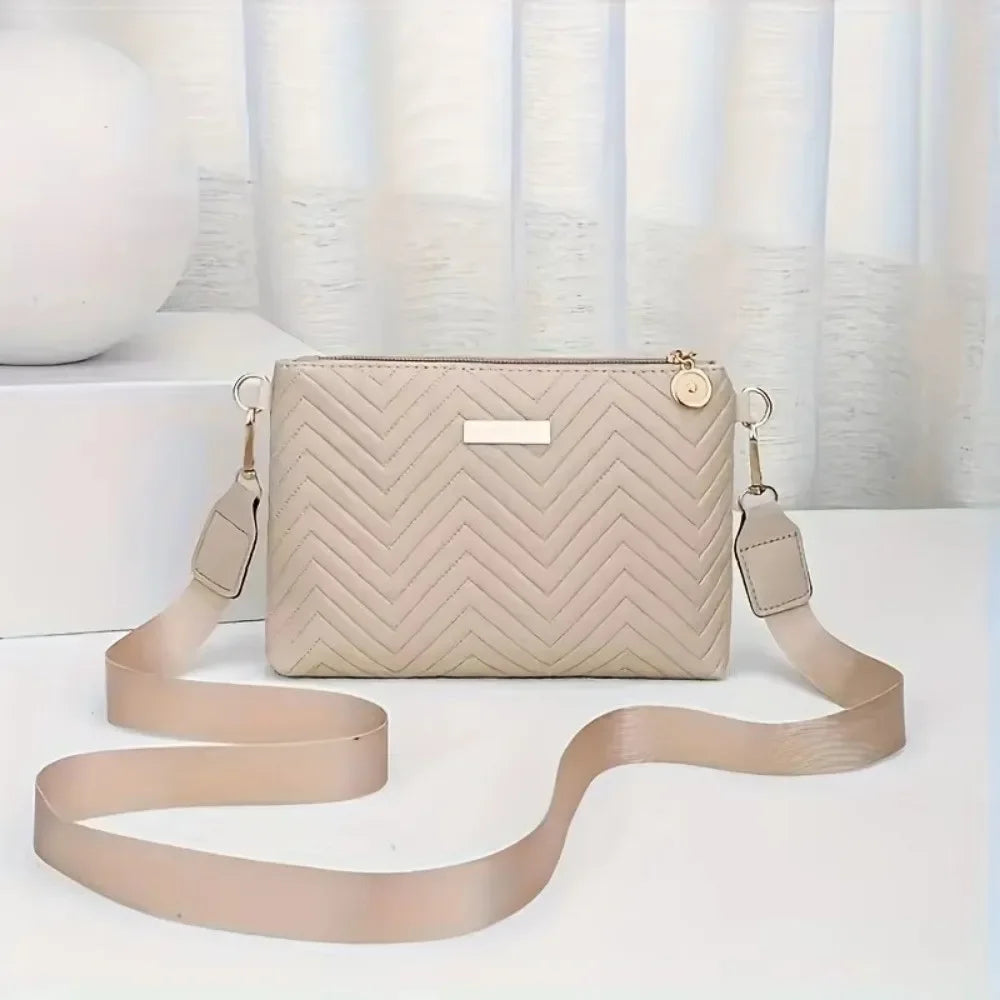 Quilted Chain Crossbody Bag with Adjustable Strap