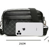 Men's Casual PU Leather Shoulder Bag with Zipper Pockets