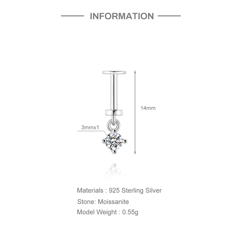925 Sterling Silver Moissanite Bowknot Stud Earrings