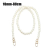 A strand of white pearls with a 10mm-80cm length, featuring gold-toned clasps.