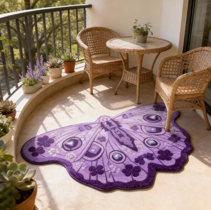 Butterfly-Shaped Plush Rug with Non-Slip Backing