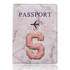 Embroidered Letter Passport Holder with Card Pocket