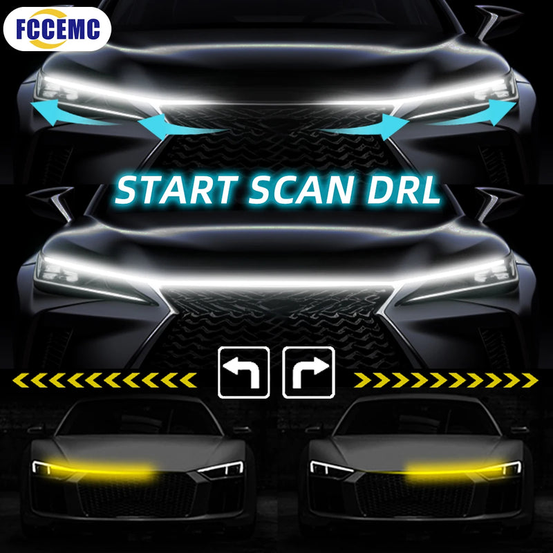 Dynamic LED Hood Light Strip with Turn Signals
