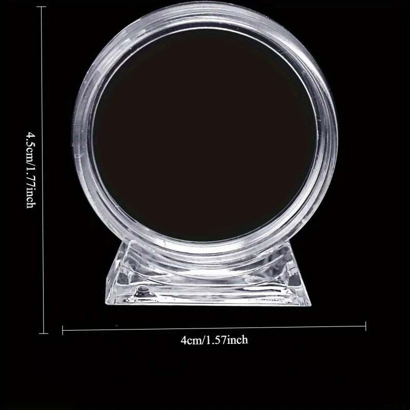 Transparent Coin Display Holders with Stands (10-Pack)