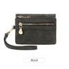 Vintage PU Leather Foldable Clutch Wallet with Wrist Strap