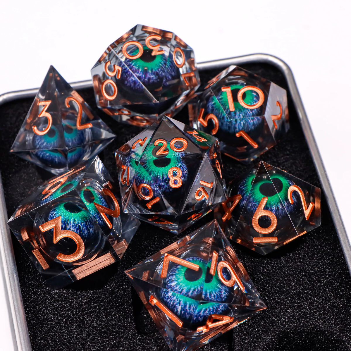 Beholder's Eye Sharp Edge Resin Dice Set for D&D