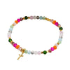 Cross-Shaped Crystal Bead Bracelet