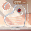 Clear acrylic heart-shaped plaque engraved with a romantic Spanish message