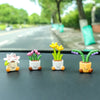 Resin Flower Pot Elf Figurine for Car Interior & Desktop