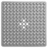 Gray non-slip shower mat with suction cups for bathtub and bathroom floor