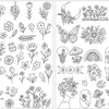 Pre-Printed Water-Soluble Embroidery Stabilizer Sheets with Floral & Letter Patterns