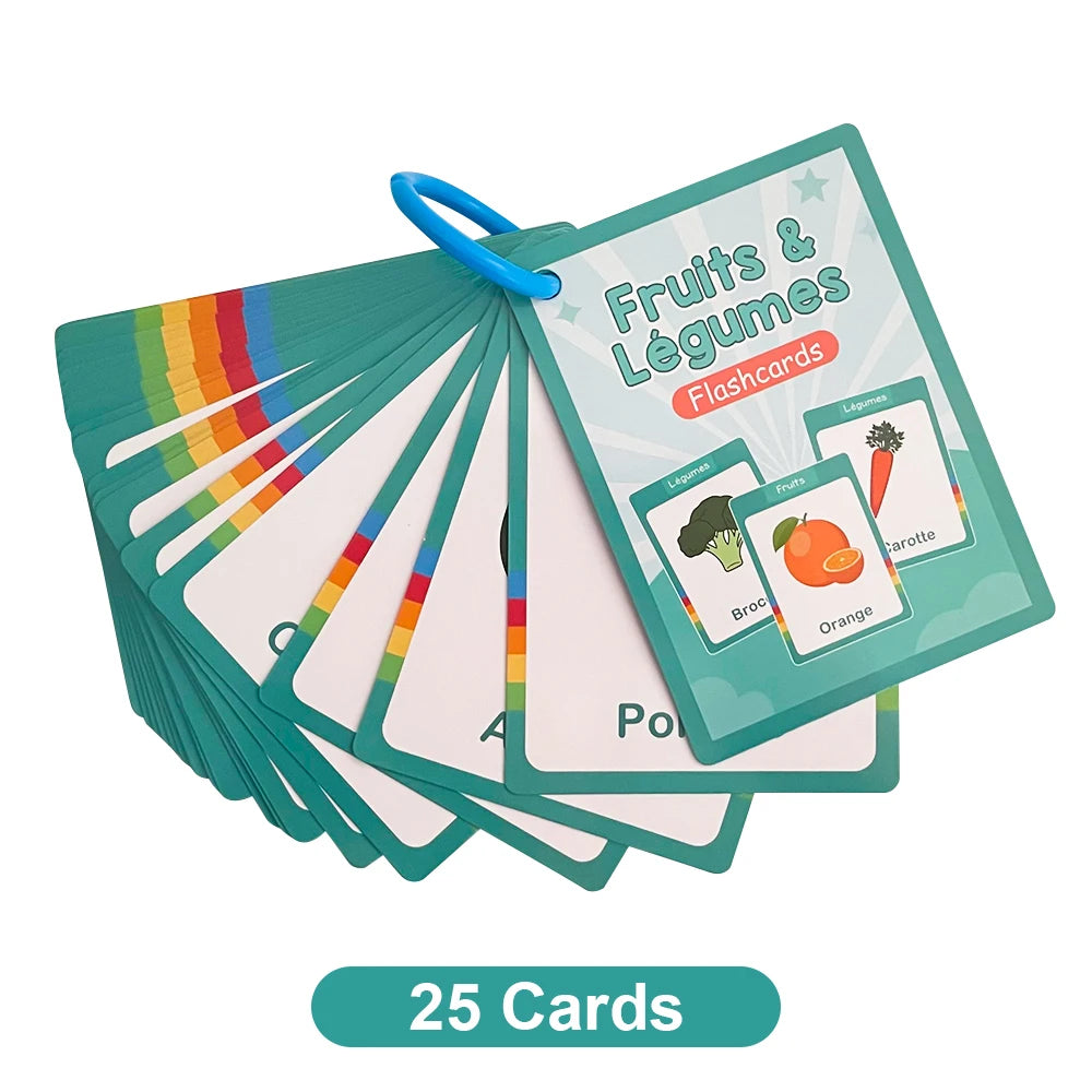 French Vocabulary Flashcards for Kids - Food, Animals, Fruits & Body Parts