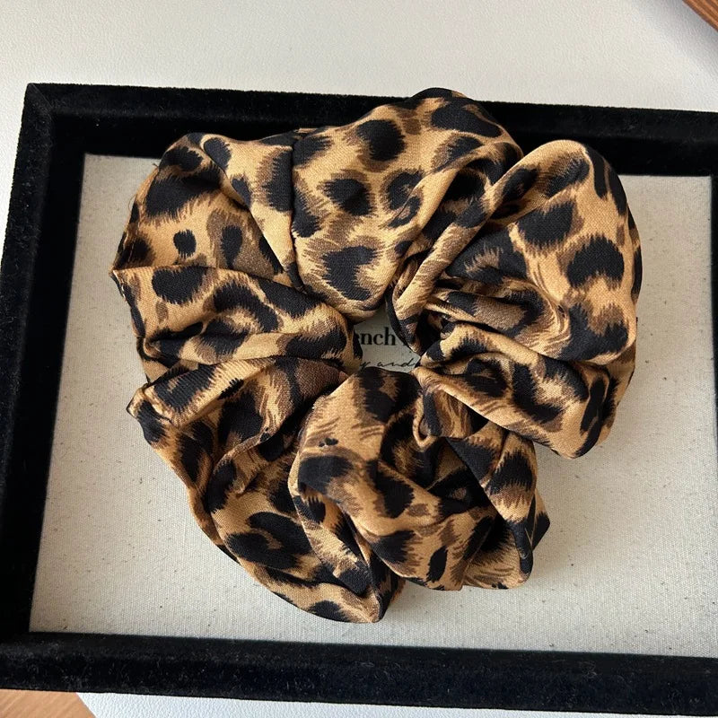 Oversized Leopard Print Scrunchie