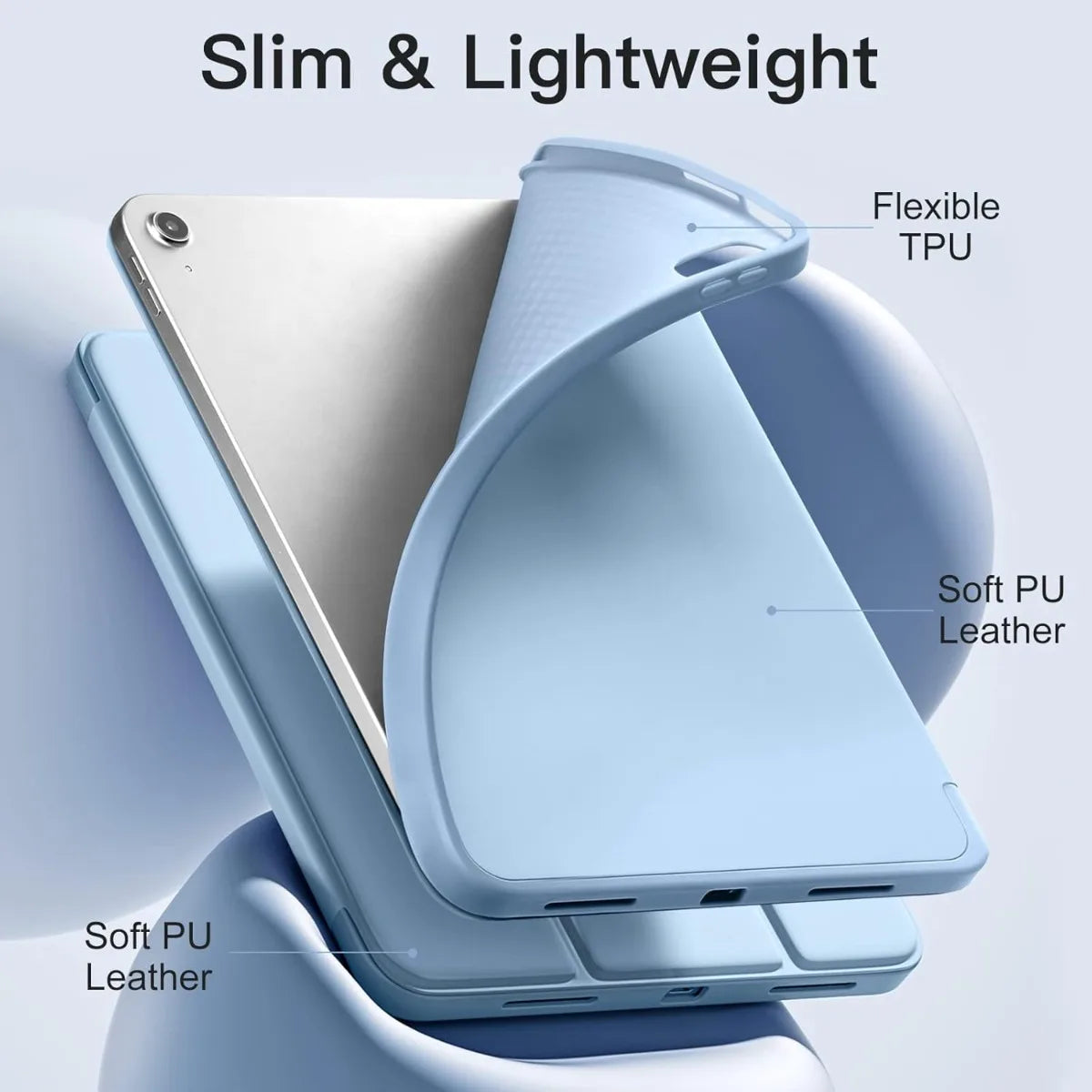Slim Trifold Case for iPad 10th & 11th Generation with Pencil Holder