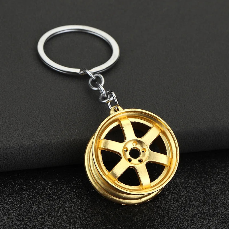Gearbox Keychain with Turbo Hub and Brake Disc Pendant