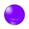 A round, glossy purple glass photo cabochon for jewelry making.
