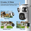 Tri-Lens PTZ WiFi Security Camera with Auto-Tracking