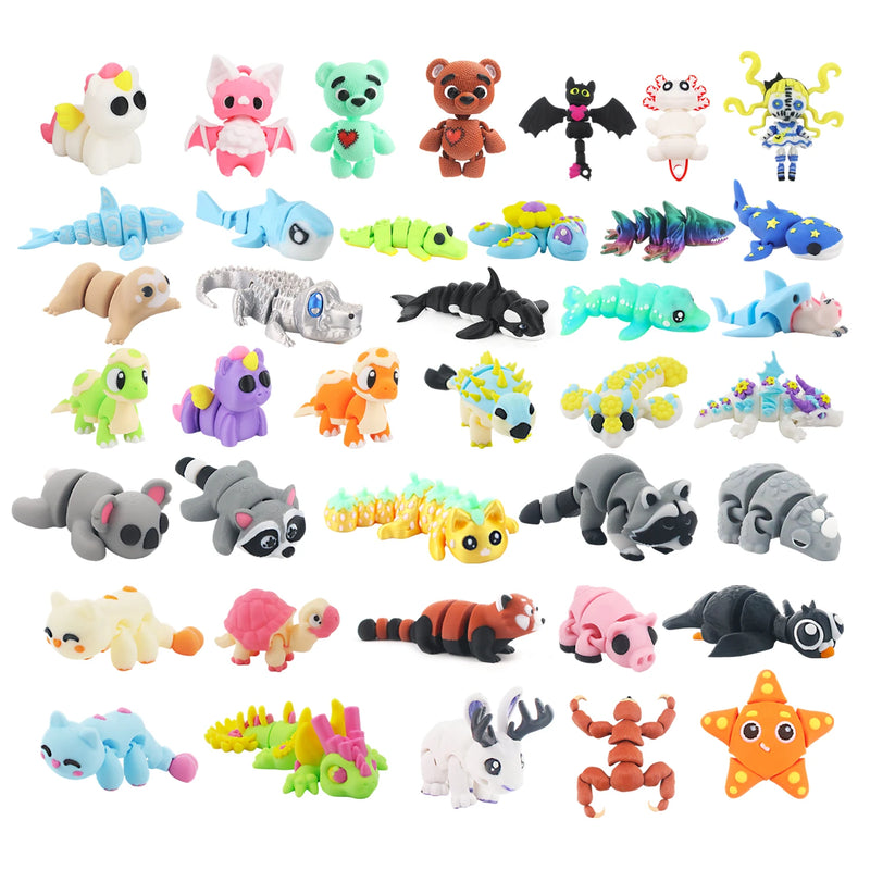 Mini 3D-Printed Animal Figurine Collection