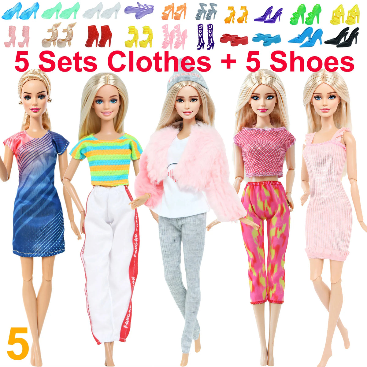 Fashion Doll Clothing Set with Shoes for 11.5-12 Inch Dolls
