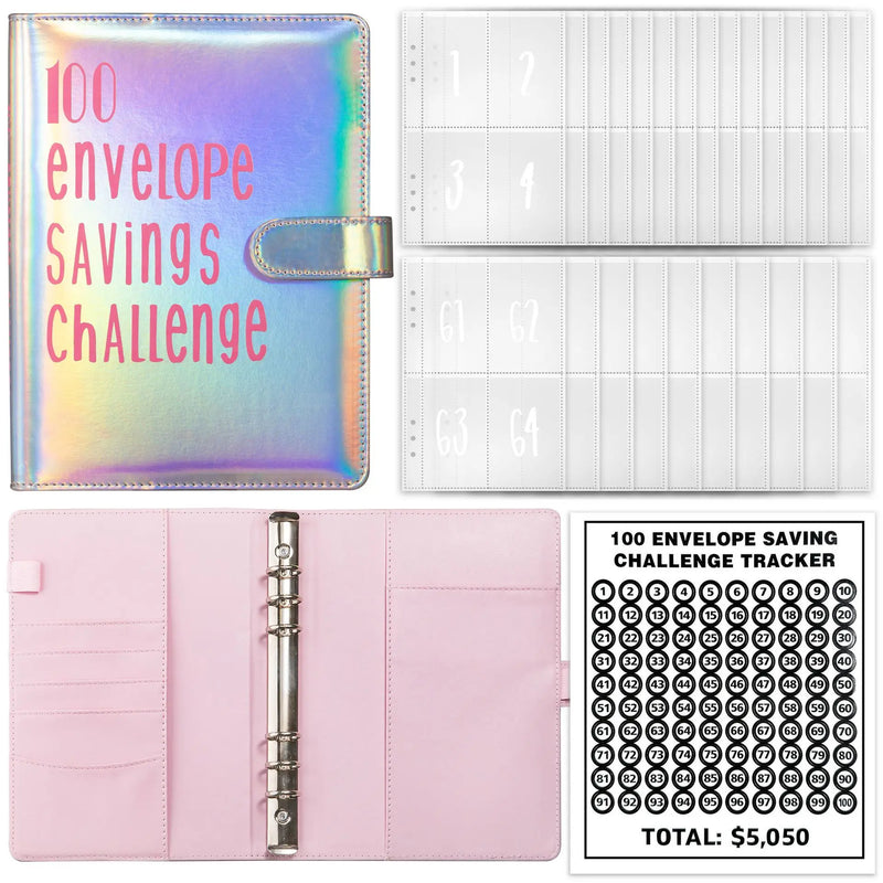 A5 Money Savings Challenge Binder with Cash Envelopes