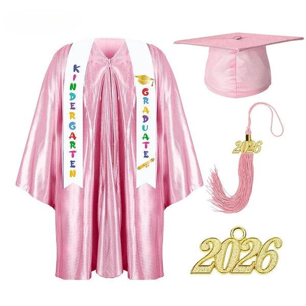 Pinker Abschlussgewand und Mortarboard-Set für Vorschule und Kindergarten