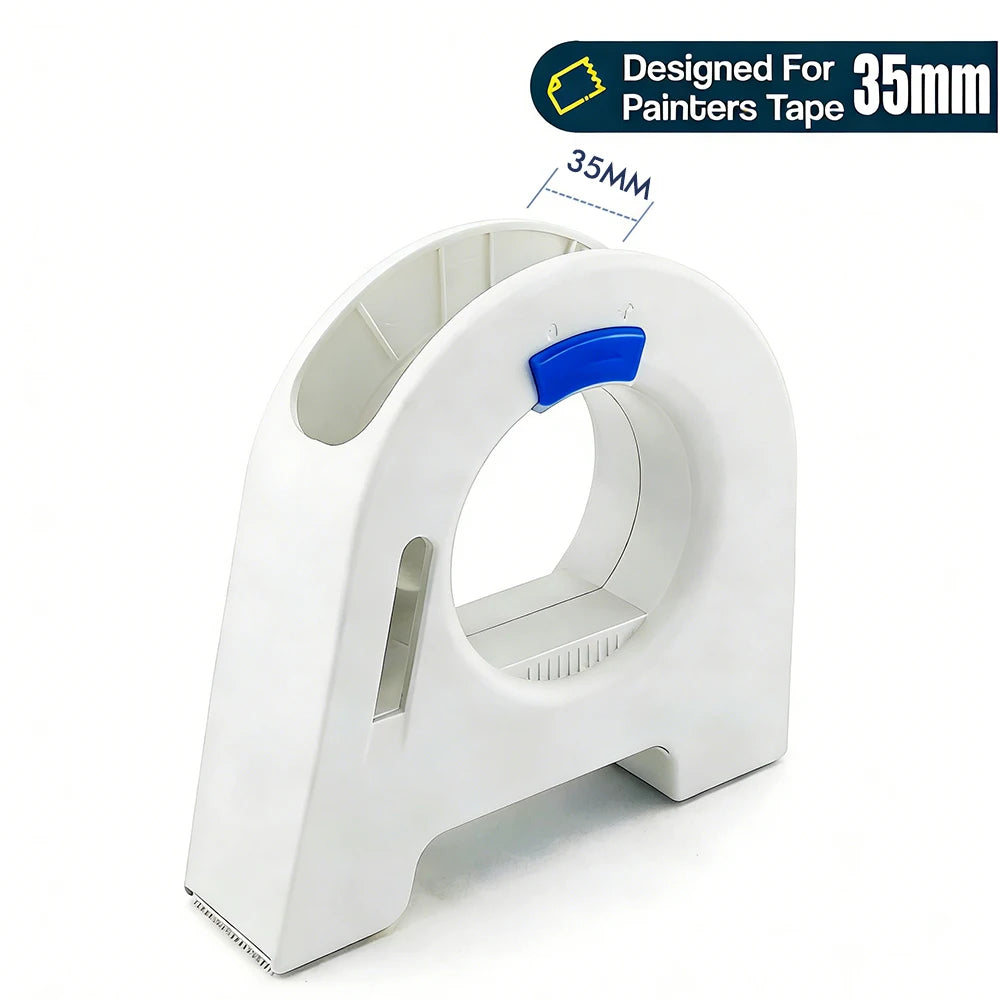White masking tape dispenser designed for 35mm painters tape.
