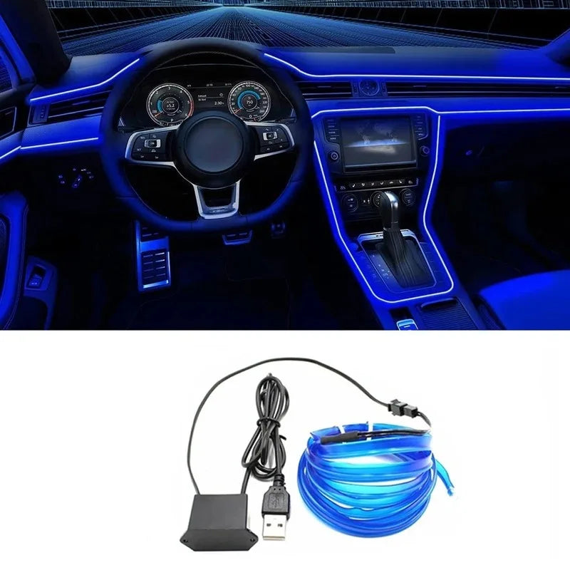 Flexible USB LED Neon Strip Light for Car Interior