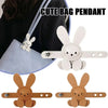 A set of cute bunny bag pendants in white and brown colors for bag charms or keychains.