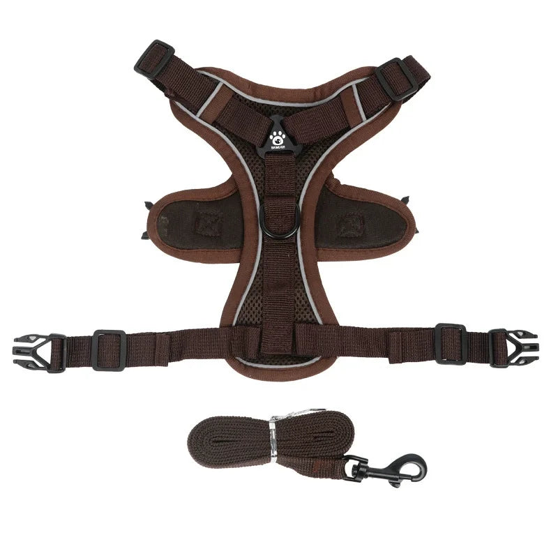Adjustable Reflective Dog Harness & Leash Set