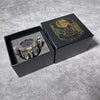 Golden Metal Revolver Dice Set for Tabletop RPGs