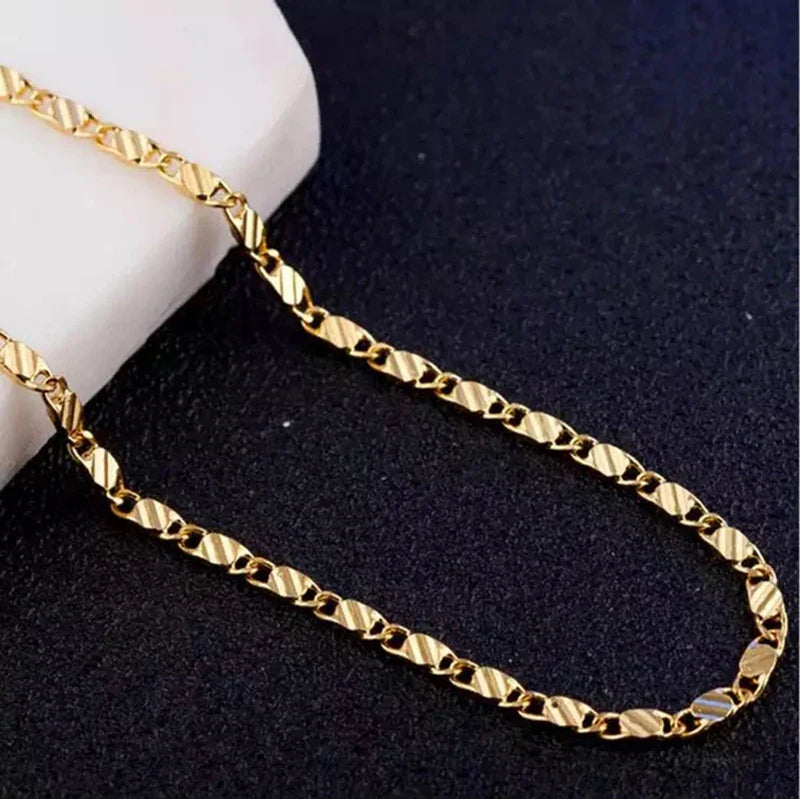 925 Sterling Silver Side Chain Necklace with 18k Gold Plating