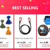 Set of plastic mini loops and a heavy duty bungee cord for climbing and rescue