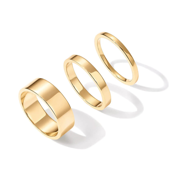 Minimalist Gold-Plated Stacking Ring Set
