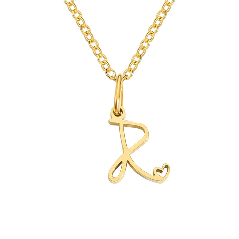 Collier avec Lettre Initiale et Pendentif Cœur