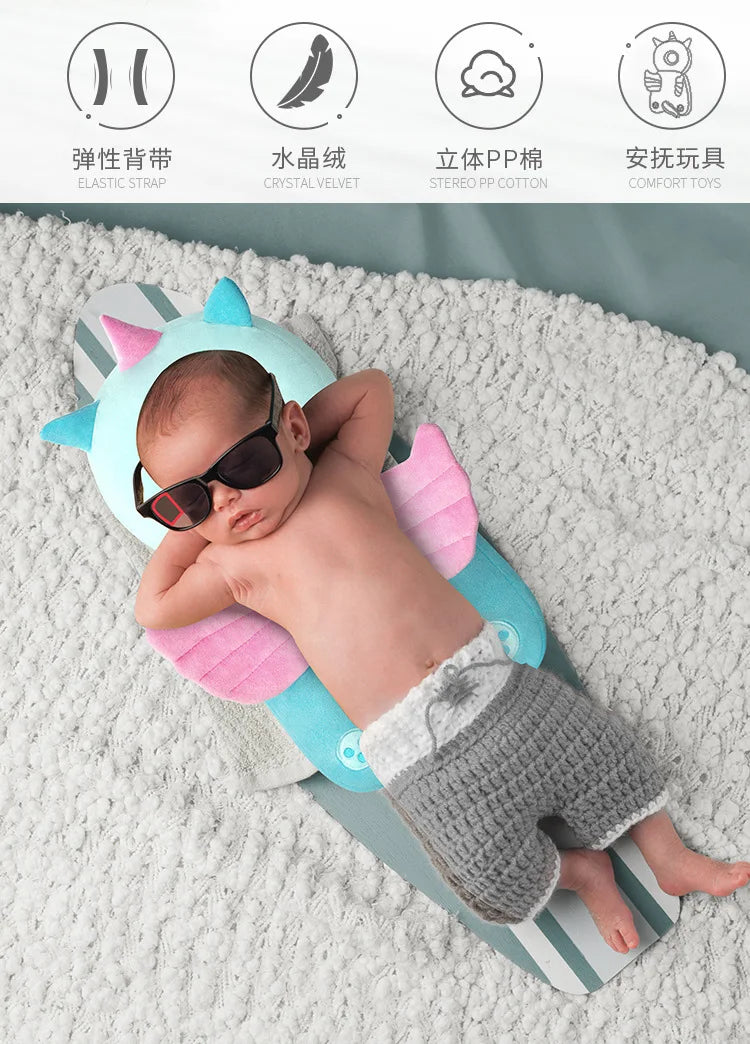 Cartoon Baby Head Protection Pillow with Adjustable Backpack Strap