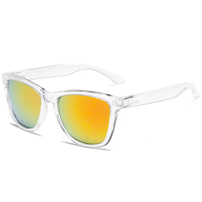 Retro Clear Frame Sunglasses with UV400 Protection