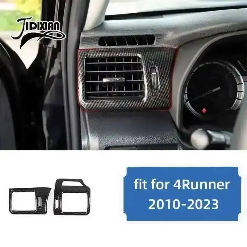 Carbon fiber trim kit for Toyota 4Runner featuring a grille and interior accents.