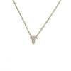 Initial Letter Pendant Necklace with Cubic Zirconia