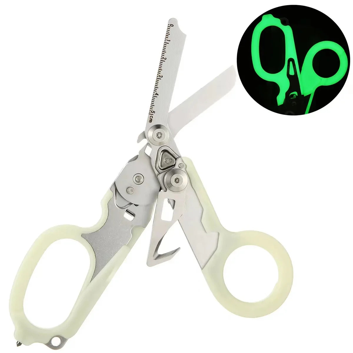 6-in-1 Foldable Emergency Rescue Scissors with Safety Hammer