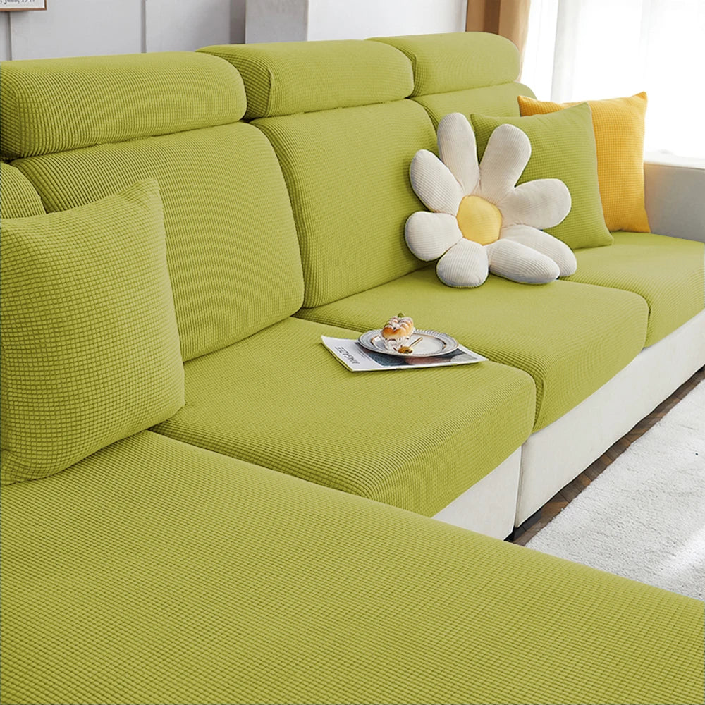 Stretchable Jacquard Sofa Cushion Covers with Anti-Slip Base