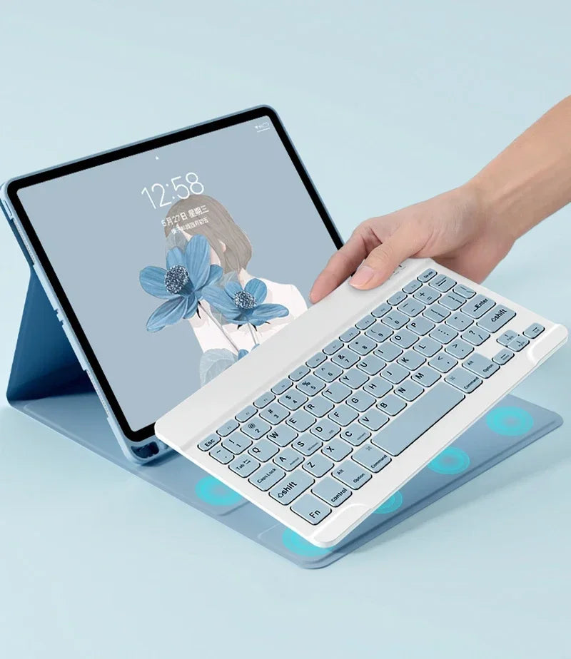 Magnetic Keyboard Case for iPad with Protective Stand Cover