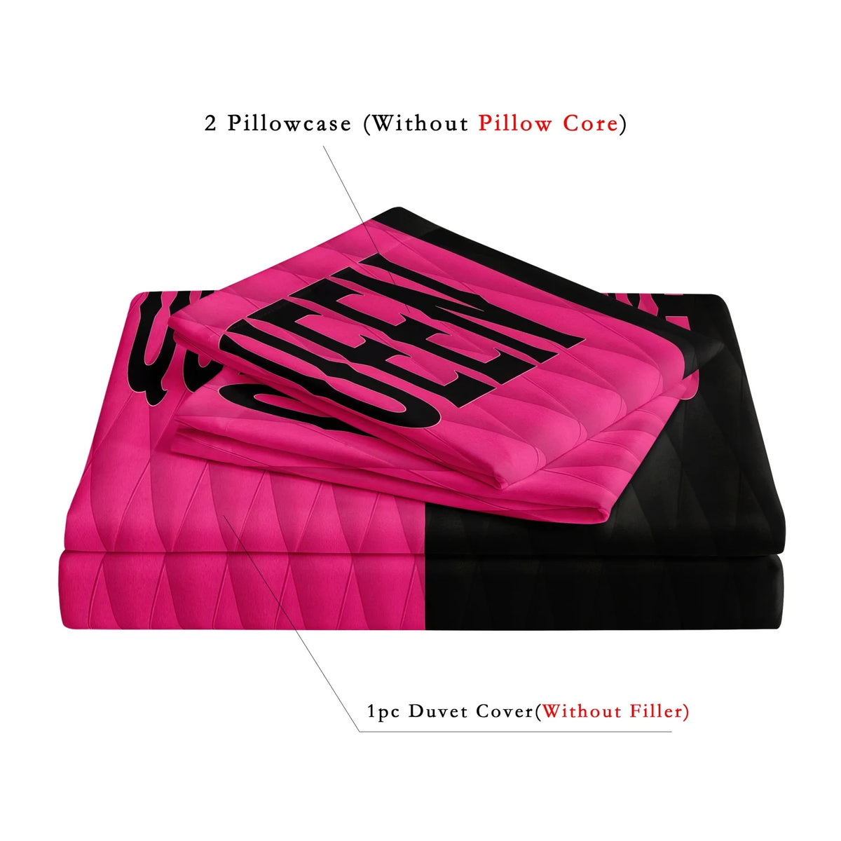 King & Queen Crown Print Duvet Cover Set