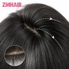 Perruque en cheveux humains avec top en soie et aspect cuir chevelu naturel